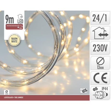 Home styling rope light led dia1,3x9meter warmwit voor buiten