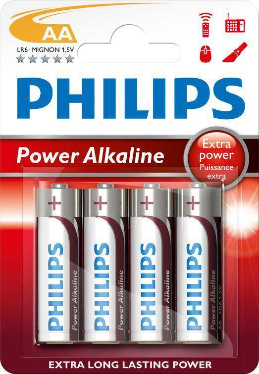 Philips power alkaline aa lr6 penlite op kaart