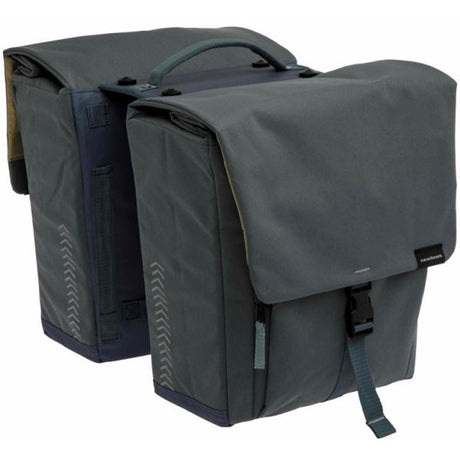 Burgers - new looxs new looxs ® tulum double mik - dubbele fietstas - 100% gerecycled polyester - geschikt voor elektrische fietsen - voor mik-bagagedrager - afneembare fietstas - 32 liter - grey-green