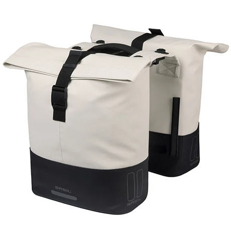 Basil b.v. dubbele fietstas basil cove mik 28-32l 14 x 29 x 36 cm - wit zwart