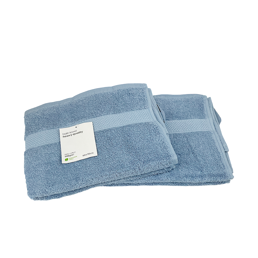 Badhanddoek ijsblauw 60x110cm 2 stuks