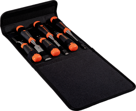 Bahco 434-s6-pp 6-dlg ergonomische beitelset in polyester houder | 434-s6-pp