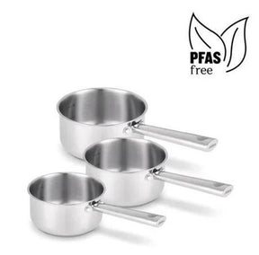 Beka cicla 3-delige steelpannen set - ø 16, 18, 20 cm - gerecycleerd rvs - inox - pfas-vrij - geschikt voor inductie - 3 sauspannen - chroom