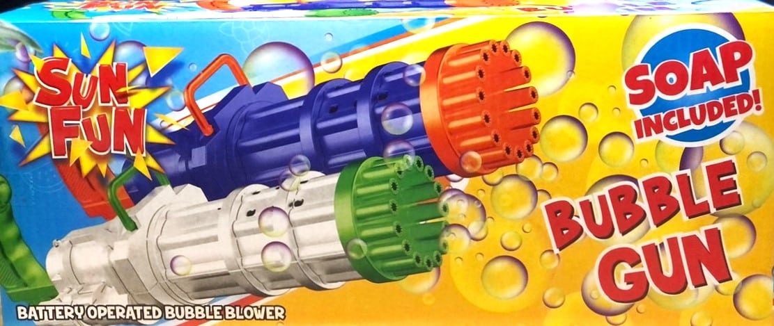 Bongers Toy Sun Fun Bubble Bladder Pistool XXL, inkludert såpe for å lage boblene