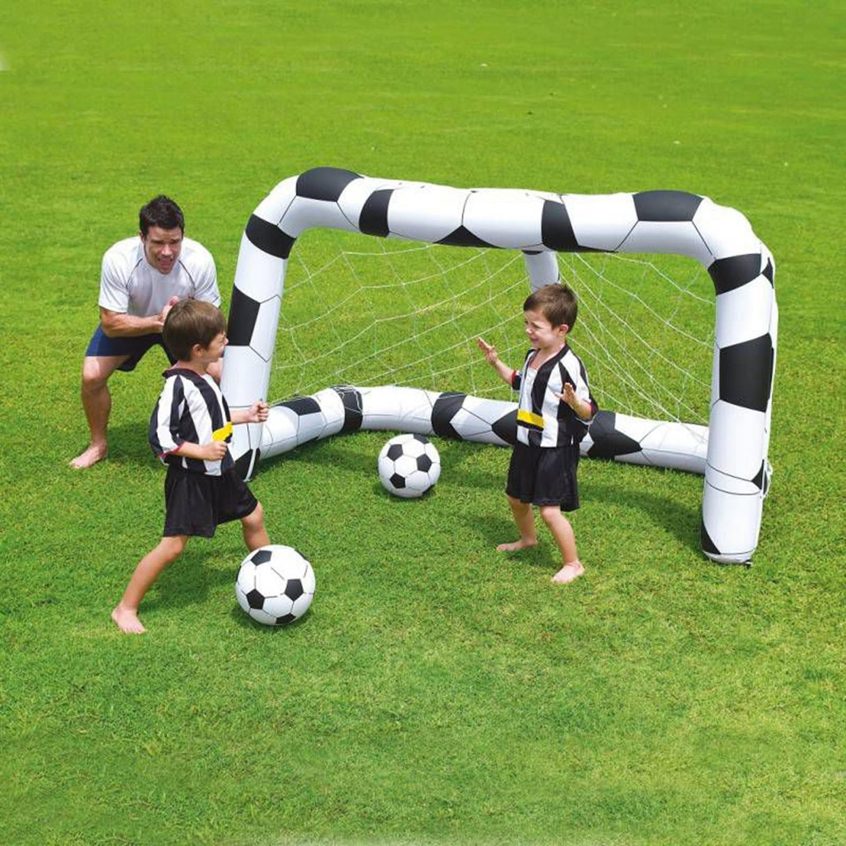 Bestway opblaasbaar voetbaldoel 213x117x125cm incl. 2 ballen