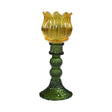 Mars more waxinelichthouder tulp glas geel 19cm