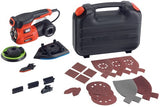 Black+decker ka280k 220w 4in1 multischuurmachine | vlak-, detail-, en excentrische schuurzool | 4x profielpunten | 1x schuurvinger | 14x schuurvellen | in koffer - ka280k-qs