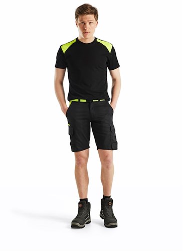Blåkläder industrie short met stretch 14461832 | zwart high vis geel | maat 58 - 7330509758489