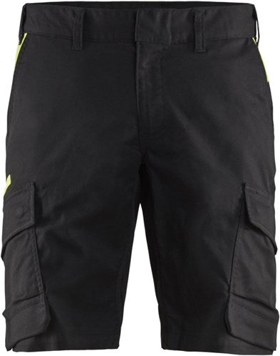Blåkläder industrie short met stretch 14461832 | zwart high vis geel | maat 62 - 7330509758502