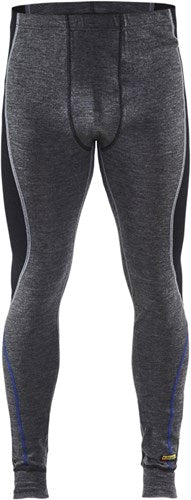 Blåkläder lange onderbroek 100% merino warm 18491732 | medium grijs zwart | maat m - 7330509423448