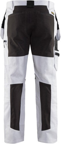 Blåkläder schilders werkbroek met stretch 19101000-1099 | wit zwart | maat c50 - 7330509622469