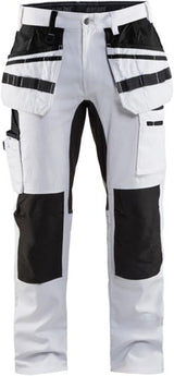 Blåkläder schilders werkbroek met stretch 19101000-1099 | wit zwart | maat c50 - 7330509622469