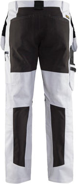 Blåkläder schilders werkbroek met stretch 19101000-1099 | wit zwart | maat c52 - 7330509622476