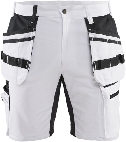Blåkläder schildersshort met stretch x1900 19111000 | wit zwart | maat 44 - 7330509827604