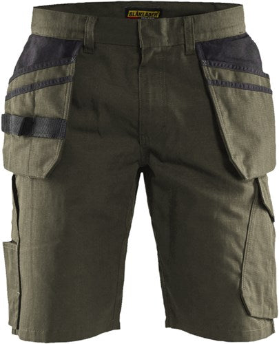Blåkläder service short met spijkerzakken 14941330 | groen zwart | maat 58 - 7330509688588