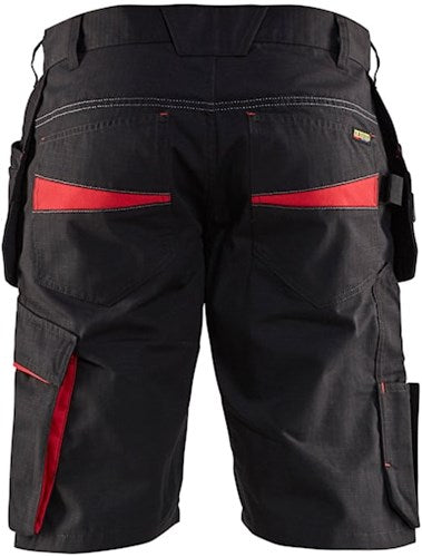 Blåkläder service short met spijkerzakken 14941330 | zwart rood | maat 60 - 7330509689097