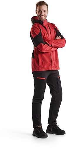 Blåkläder service werkbroek met stretch 14561845 | zwart rood | maat 62 - 7330509651568
