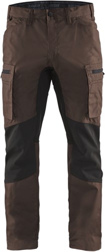 Blåkläder service werkbroek met stretch 14591845 | bruin zwart | maat 58 - 7330509527542