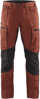 Blåkläder service werkbroek met stretch 14591845 | gebrand rood zwart | maat 48 - 7330509781159