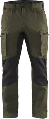 Blåkläder service werkbroek met stretch 14591845 | groen zwart | maat 52 - 7330509645994