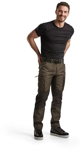 Blåkläder service werkbroek met stretch 14591845 | groen zwart | maat 62 - 7330509646045