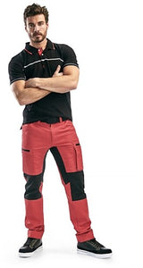 Blåkläder service werkbroek met stretch 14591845 | rood zwart | maat 52 - 7330509498118