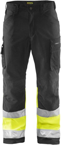 Blåkläder softshell werkbroek high-vis 15622517 | zwart high vis geel | maat 56 - 7330509586235