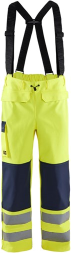 Blåkläder vlamvertragende regenbroek level 2 13132022 | high-vis geel marineblauw | maat m - 7330509783610