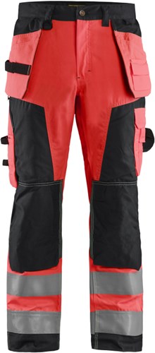 Blåkläder werkbroek high-vis 15681811 | high vis rood zwart | maat 62 - 7330509403075