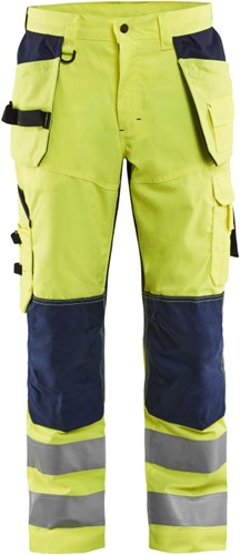 Blåkläder werkbroek high-vis met ventilatie 15651811 | high vis geel marineblauw | maat 62 - 7330509457139