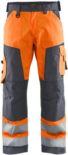 Blåkläder werkbroek high-vis zonder spijkerzakken 15661811 | high vis oranje medium grijs | maat 54 - 7330509746882