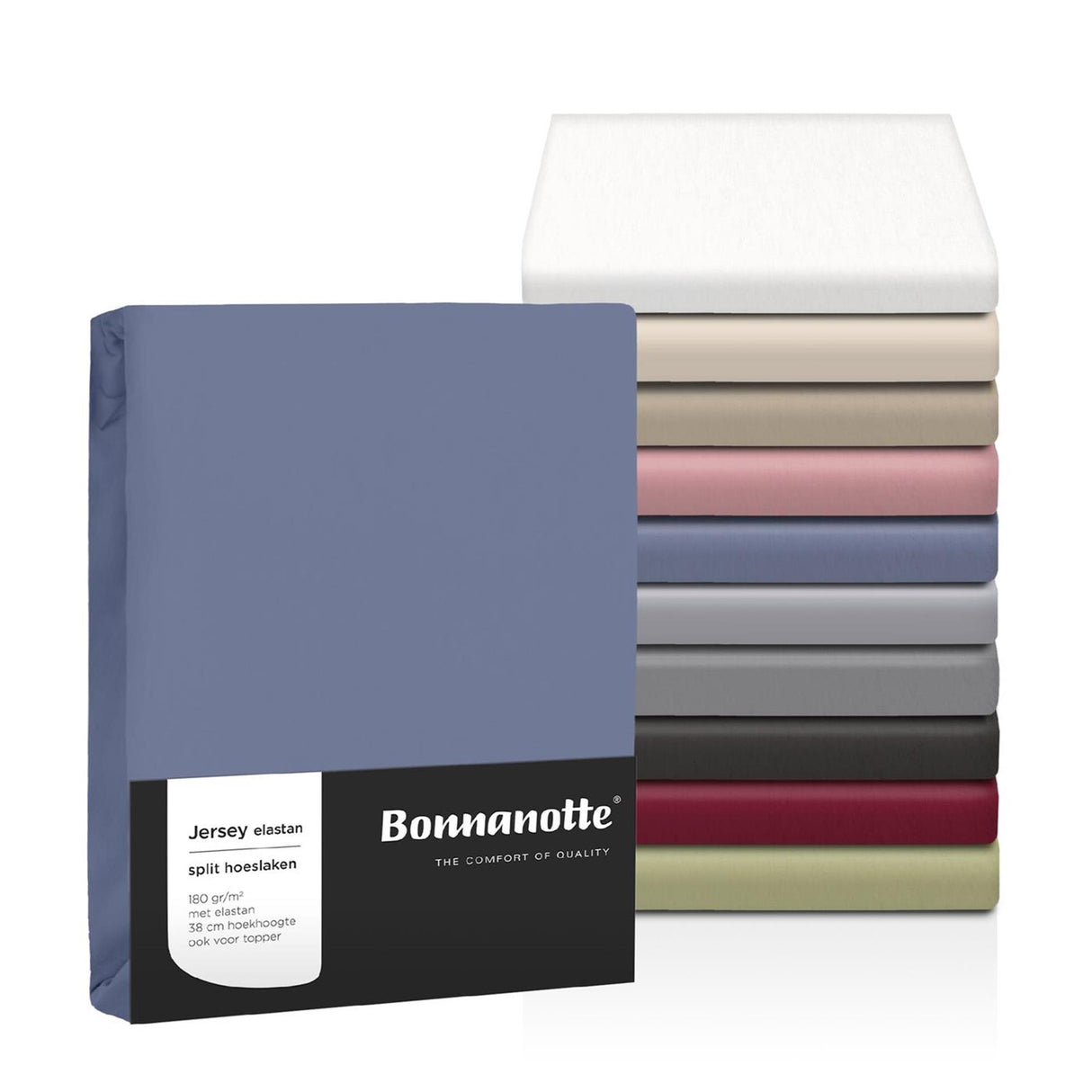 Bonnanotte hoeslaken jersey zwart 90x200cm
