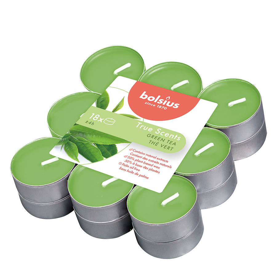 Bolsius geurtheelicht true scents green tea 18 stuks