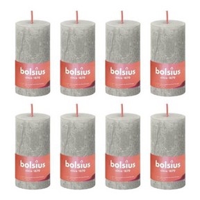 Bolsius rustiek stompkaars sandy grey ø50x100 mm 30 uur (8 stuks)