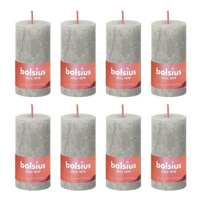 Bolsius rustiek stompkaars sandy grey ø50x100 mm 30 uur (8 stuks)