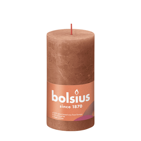 Ty bolsius rustieke stompkaars rus pink 130 68mm