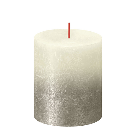 Bolsius rustieke stompkaars sunset soft pearl + champagne 80 68mm