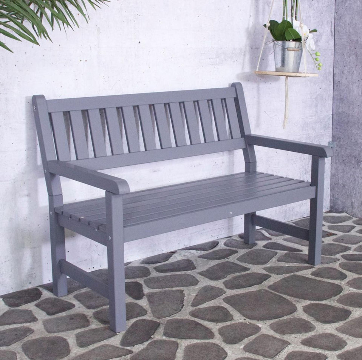 Sens tuinbank bordeaux 2-seater vurenhout 125x70x92cm grijs