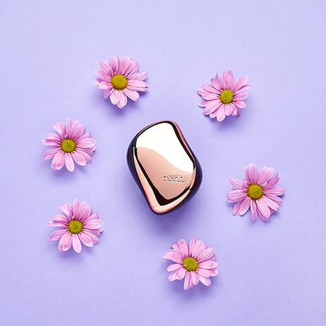 Tangle teezer compact hairbrush rose gold black