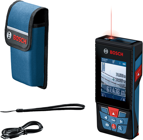 Bosch blauw bosch professional glm 150-27 c - laser afstandsmeter - meetbereik 150 m - inclusief micro usb kabel - handlus - opbergetui