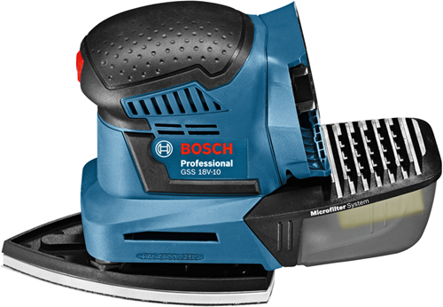 Bosch blauw bosch gss 18v-10 solo 18v li-ion accu vlakschuurmachine body