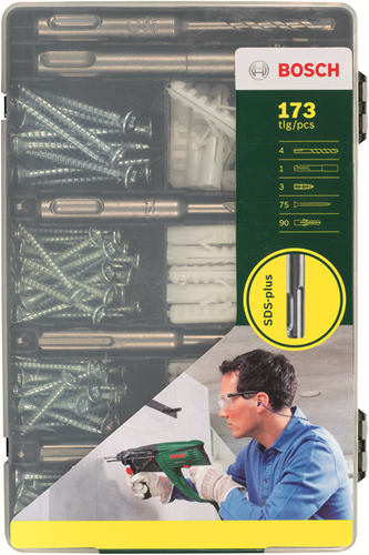 Bosch accessoires sds plus bevestigingsset | 173-delig - 2607017163
