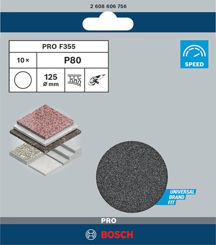 Bosch accessoires 10 schuurbladen 125 f355, best for coatings+composites , k80 - 2608606756
