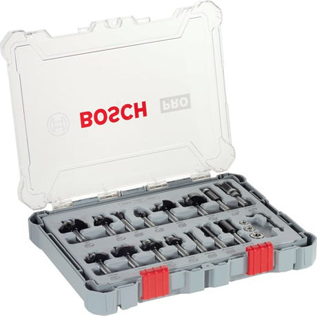 Bosch accessoires 15-delige gemengde freesset - schachtdiameter 8 mm - 2607017472