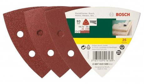 Bosch accessoires 25-delige schuurbladenset voor deltaschuurmachines, korrel 60,120,240 - 2607019500