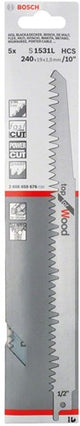 Bosch accessoires bosch reciprozaagblad s 1531 l 190mm grof hout - 5 stuks