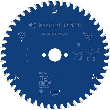 Bosch accessoires bosch cirkelzaagblad expert voor hout 165x20 - 48 tanden