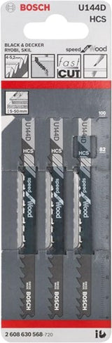 Bosch accessoires decoupeerzaagblad u 144 d speed for wood 3st - 2608630568