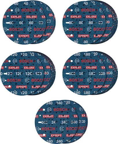 Bosch accessoires bosch expert o780 - schuurpapier set - 150mm - 55 stuks - klittenbandbevestiging