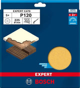 Bosch accessoires bosch accessories 2608901673 schuurpapier voor wand- en plafondschuurmachine korrelgrootte (num) 120 (ø) 225 mm 5 stuk(